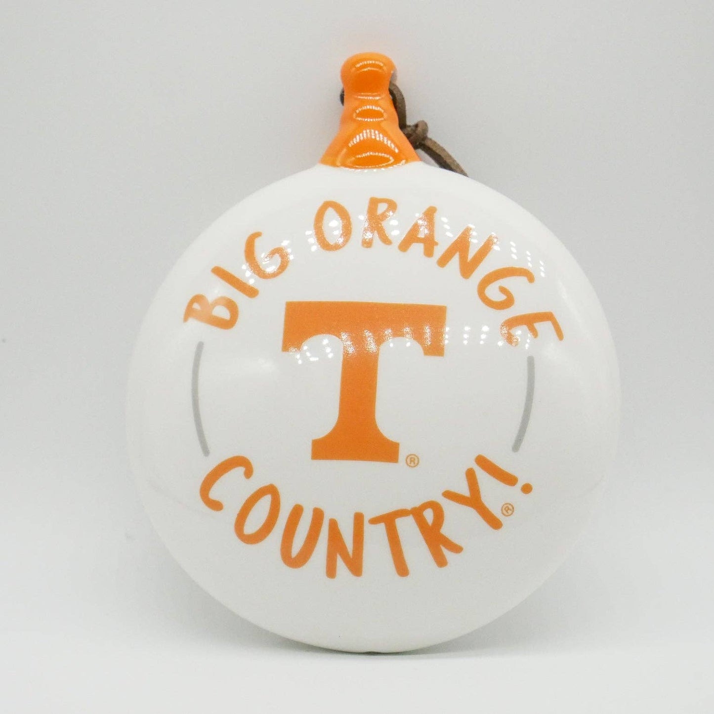 Tennessee Volunteers ceramic puff ornament with Big Orange Country text and Power T logo.