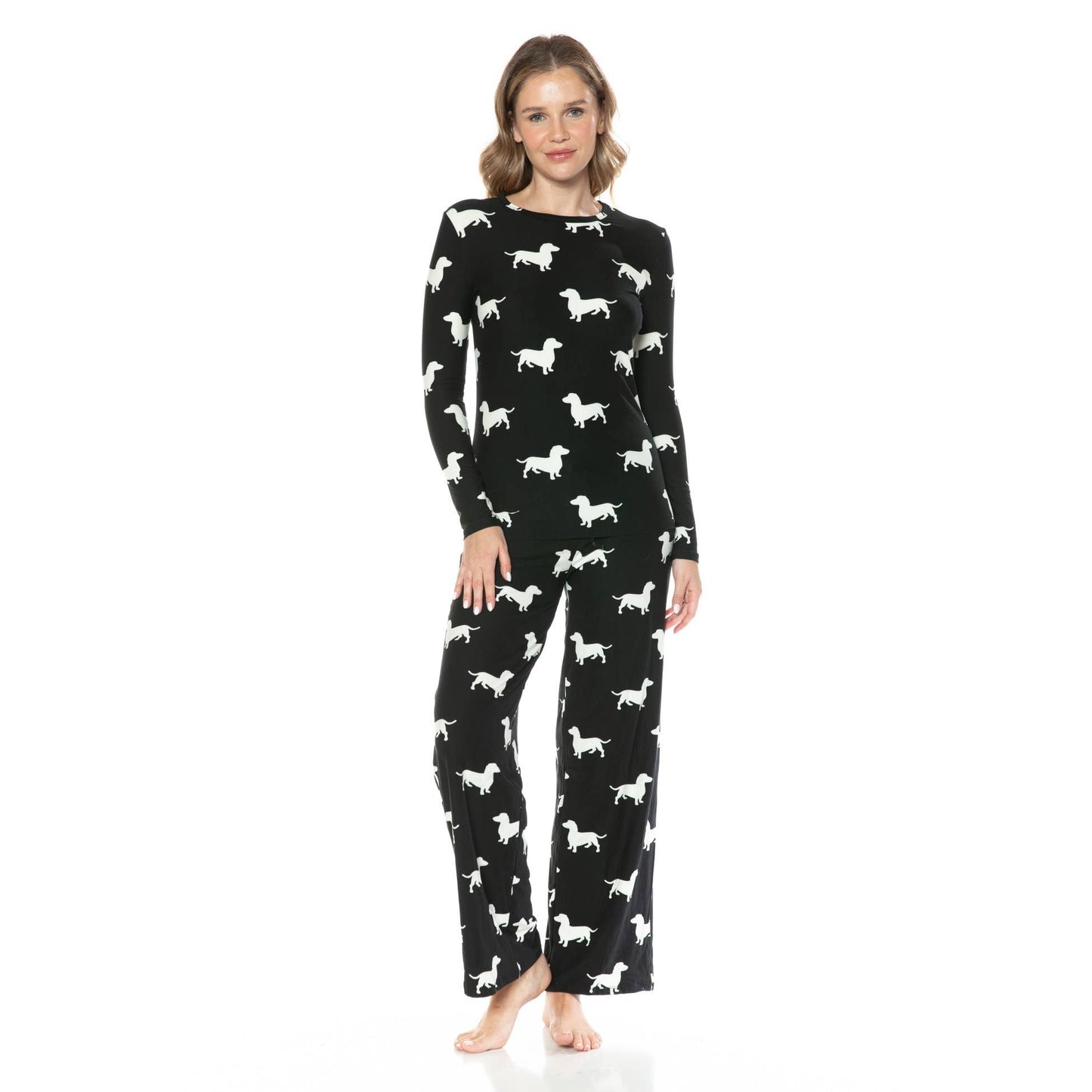 Buttery Soft Dachshund Pajama Set – Top & Bottom - S - Pajamas