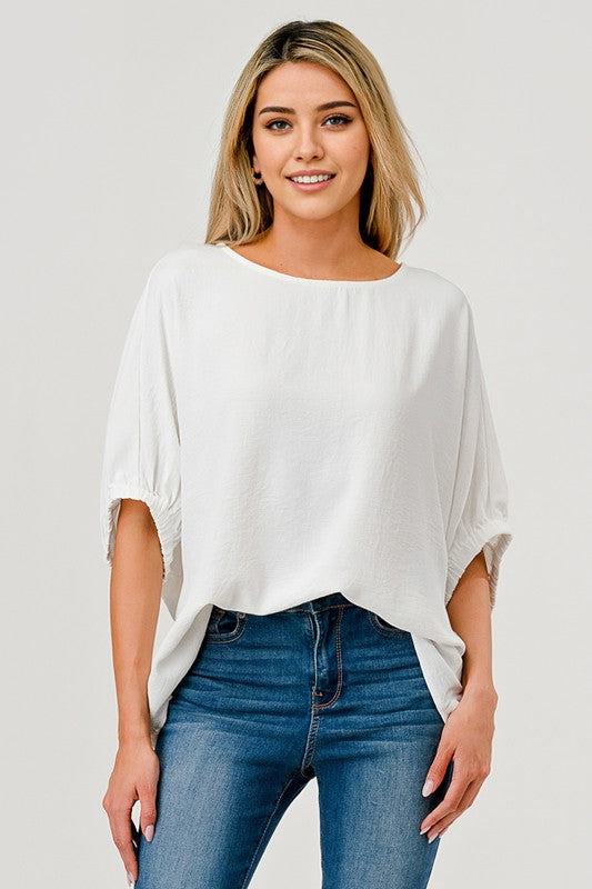 Essential Dolman Sleeve Flowy Top – Soft White - Women > Tops