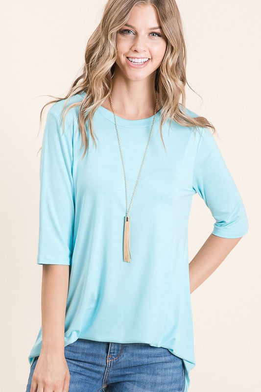 Everyday Comfort Basic Soft Tee – Multiple Colors - L / Sky Blue - Shirt