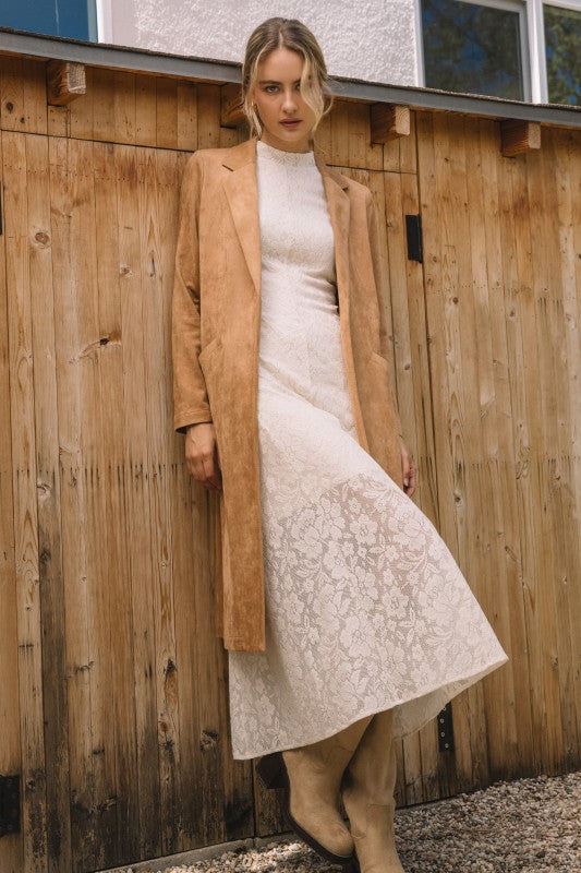 Faux Suede Duster - Skirt