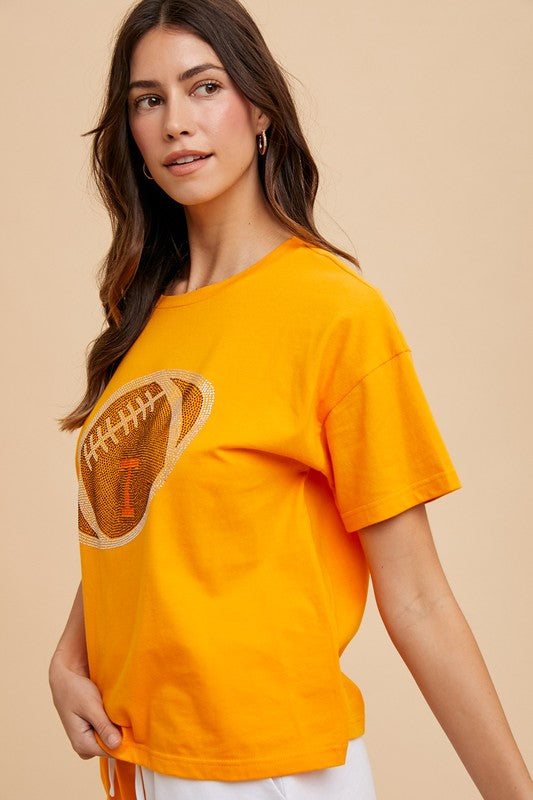 Game Day Football Rhinestone Tee – Sparkle on the Sidelines - Shirt