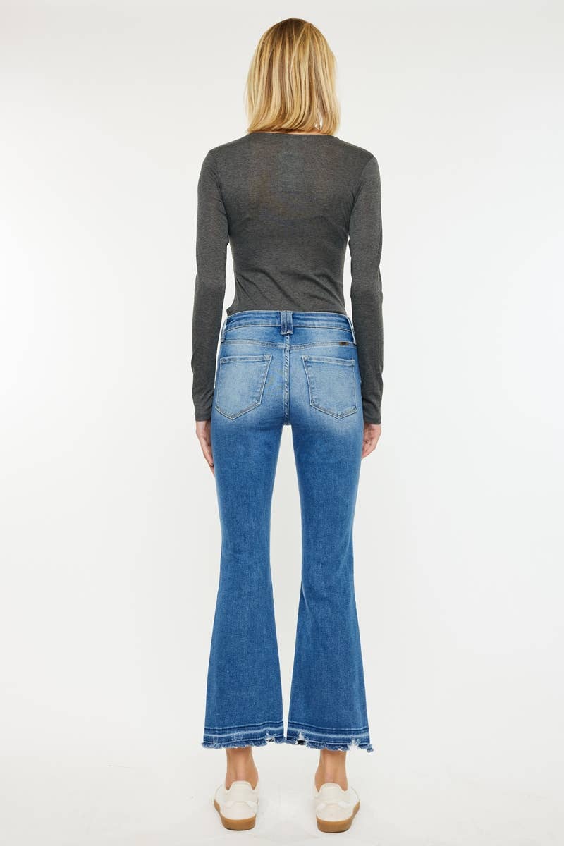 High Rise Crop Bootcut Jeans – Medium Wash - Jeans