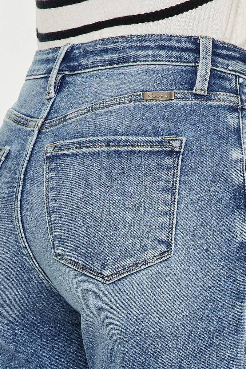 High Rise Slim Straight Jeans - Medium Wash - Jeans