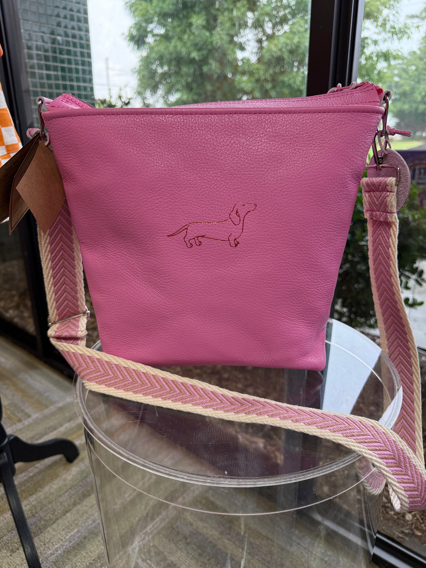 Jazzy Vivi Teen Bag – Pink Leather with Leopard Lining - Accessories