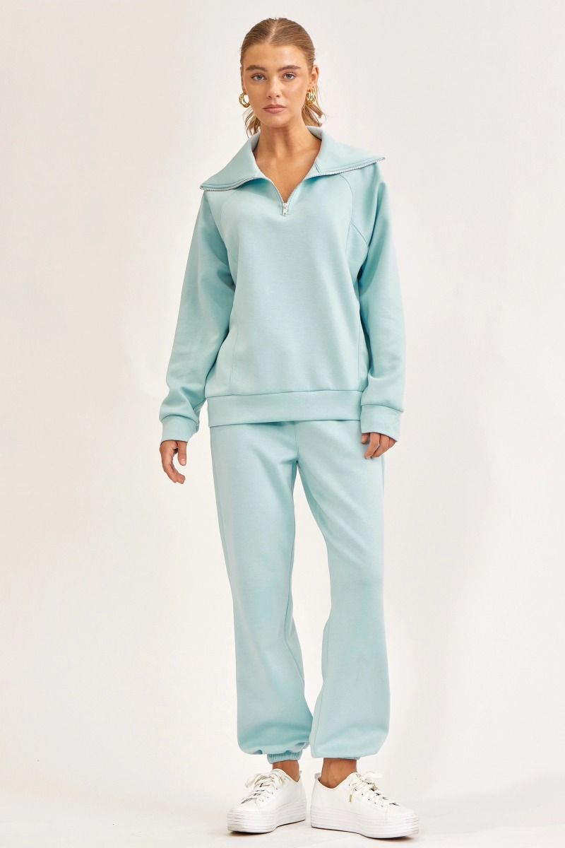 Jet-Set Luxe Half-Zip Pullover & Jogger Set