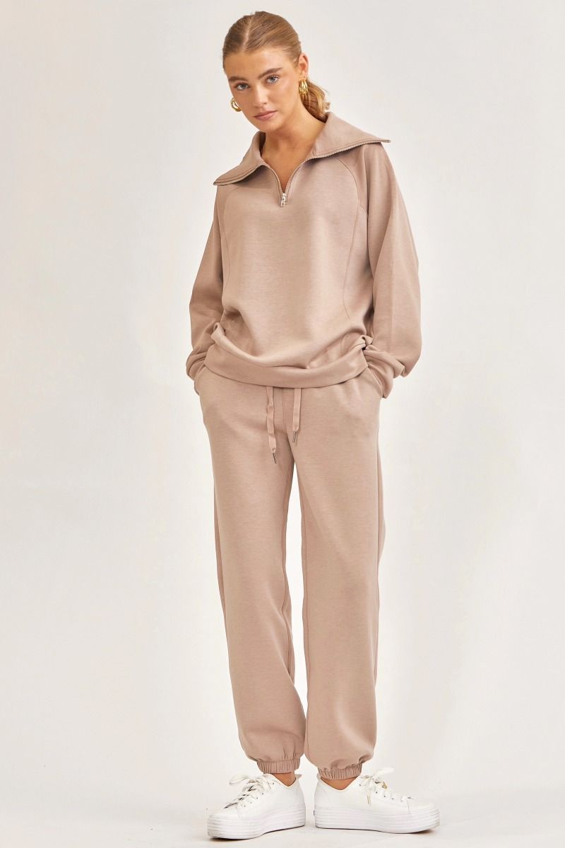 Jet-Set Luxe Half-Zip Pullover & Jogger Set