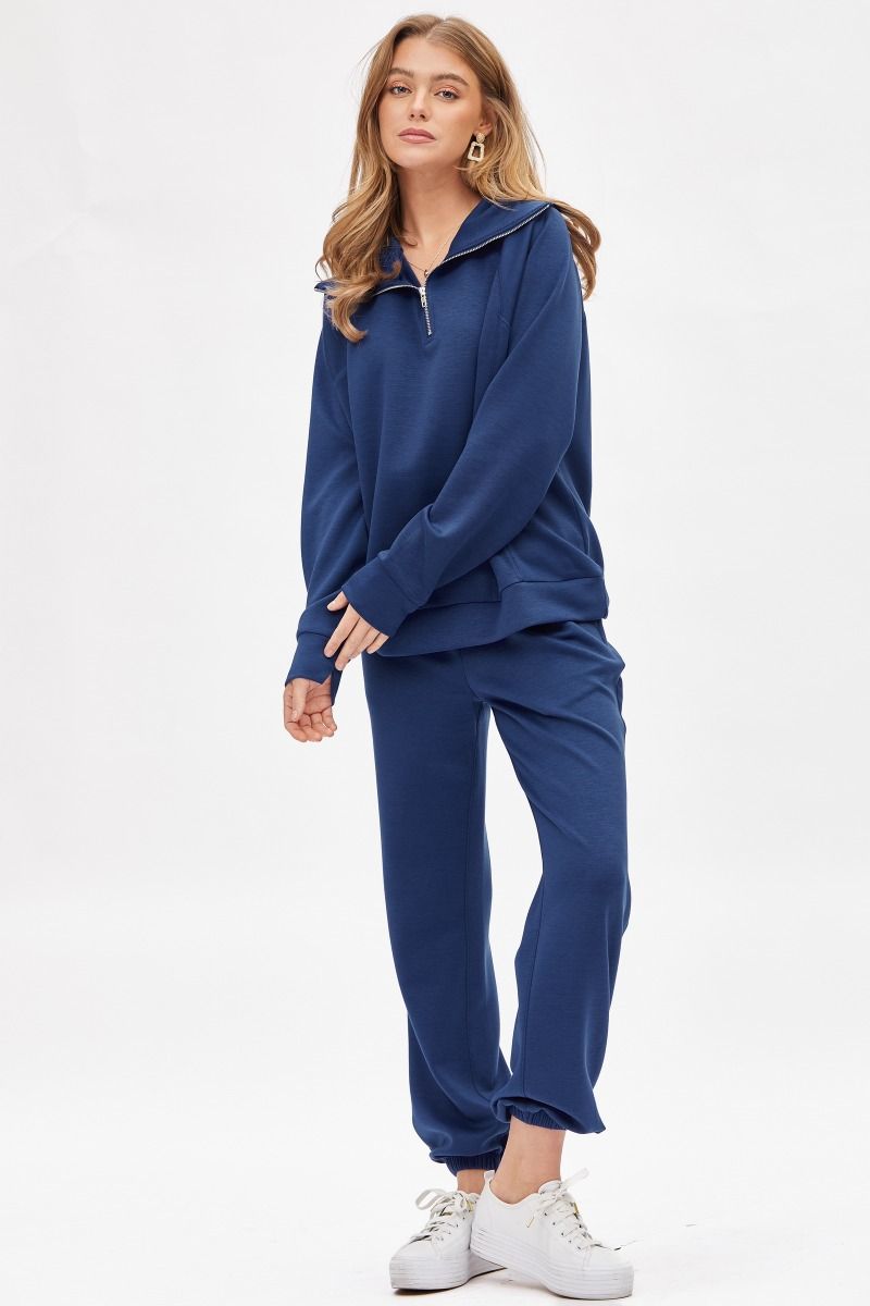 Jet-Set Luxe Half-Zip Pullover & Jogger Set