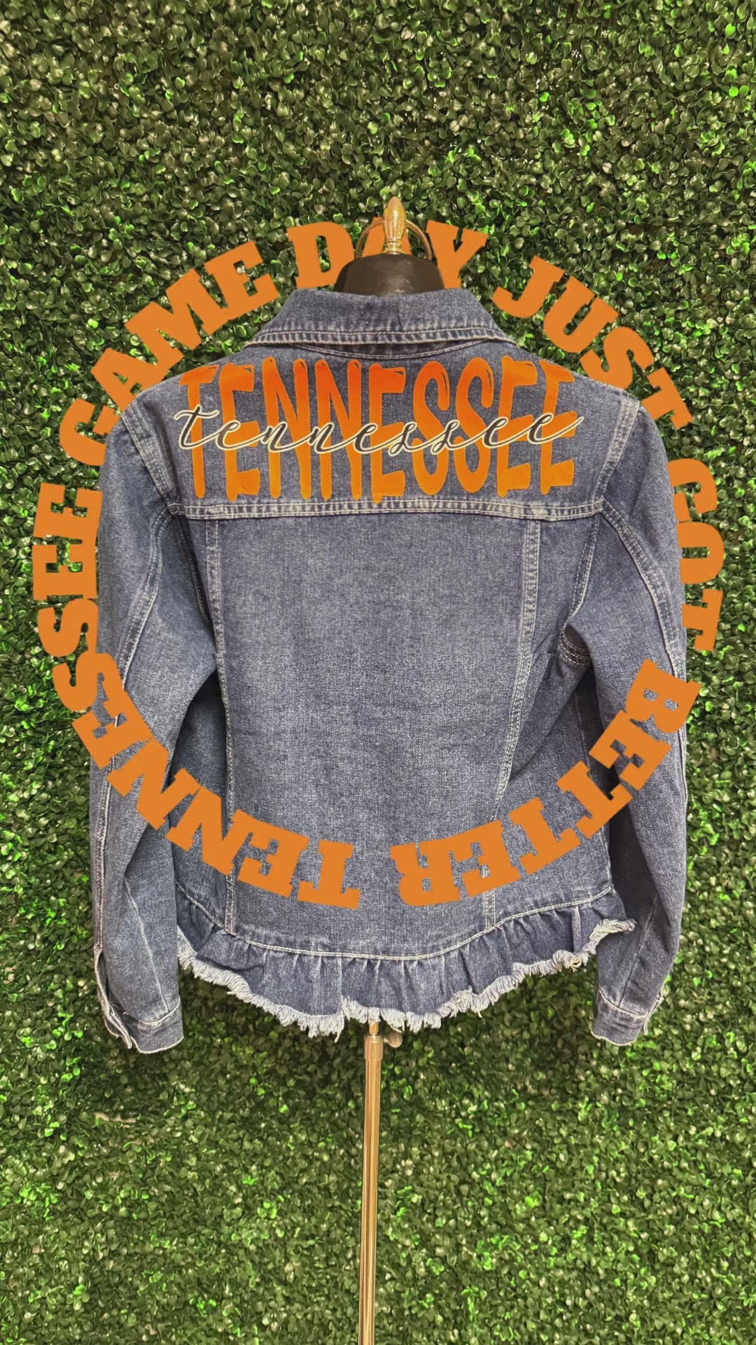 Custom Tennessee Jean Jacket with Fringe
