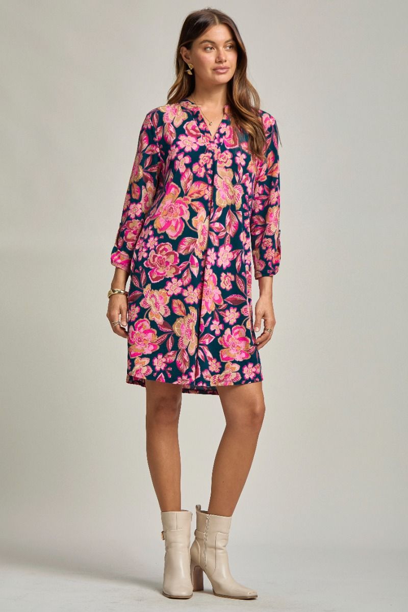 Scarlett Wrinkle-Free Long Sleeve Dress - S - Dress