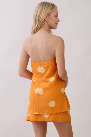 Rocky Top Polka Dot Strapless Game Day Top - Tennessee Orange