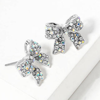 Pave Bow Stud Earrings