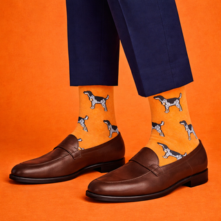 Vibrant Orange Coonhound Socks