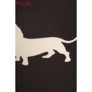 Plus Size Dachshund Print High-Waist Leggings: Buttery Soft Yoga Band (Sizes 12-22)
