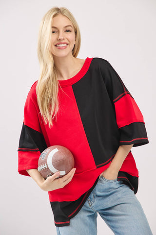 Oversized Color Block Top