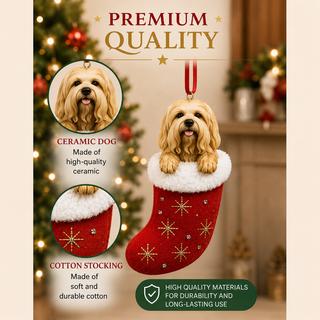 Black Dachshund in Stocking Ornament