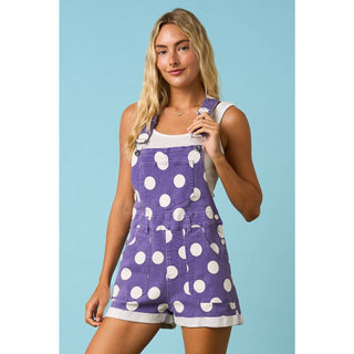 GAME DAY POLKA DOT ROMPER BIB OVERALLS