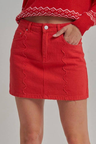 GAME DAY SCALLOP EDGE SEAMED COLOR MINI SKIRT_JLB80075-02