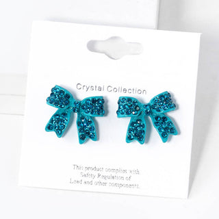 Pave Bow Stud Earrings