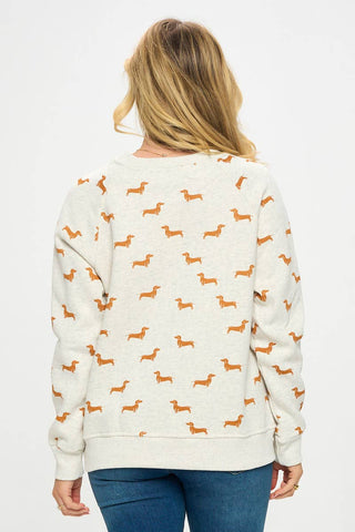 Dachshund Print Sweatshirt