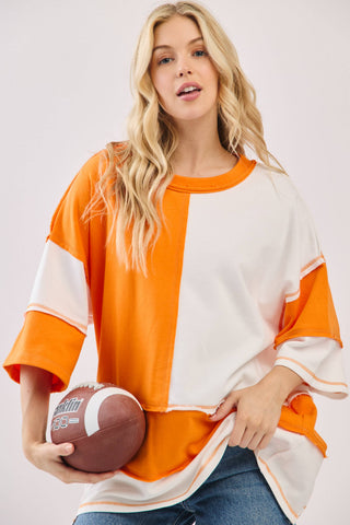 Oversized Color Block Top