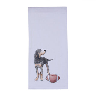 Bluetick Coonhound & Football Cotton Kitchen Tea Towel