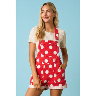 GAME DAY POLKA DOT ROMPER BIB OVERALLS