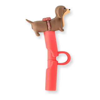 Dachshund Silicone Straw Topper Set – 6-Pack Reusable Wiener Dog Straw Covers
