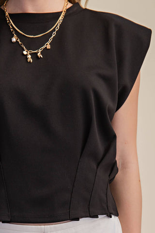Sculpted Pleated Waist Minimalist Crop Top