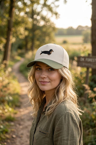 Dachshund Two-Tone Embroidered Cotton Baseball Cap