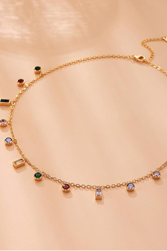 18K Gold Dipped Crystal Charm Necklace – Waterproof & Delicate - Accessories