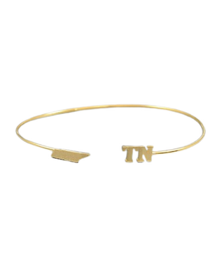 Tennessee State Pride Gold Cuff - Minimalist TN Bracelet