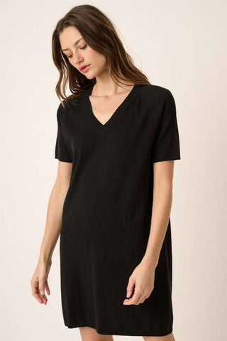 V NECK SWEATER DRESS
