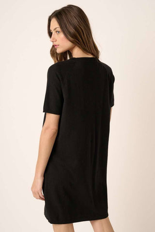 V NECK SWEATER DRESS