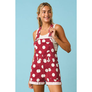 GAME DAY POLKA DOT ROMPER BIB OVERALLS