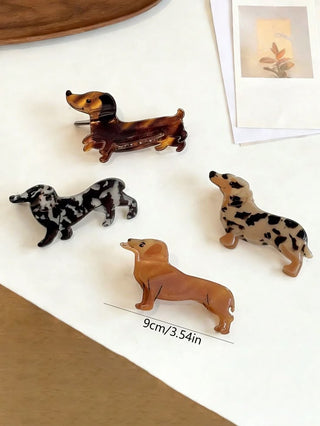 Adorable Dachshund Acetate Hair Clip