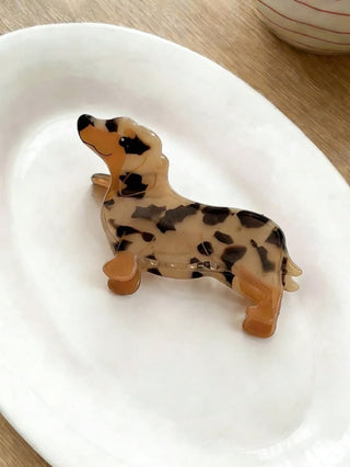 Adorable Dachshund Acetate Hair Clip