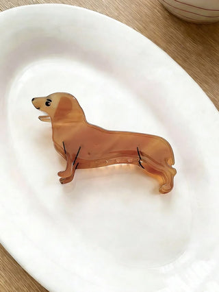 Adorable Dachshund Acetate Hair Clip