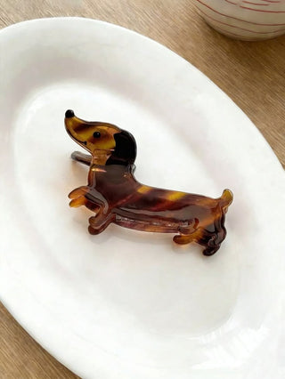 Adorable Dachshund Acetate Hair Clip