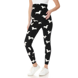 Ultra-Soft Dachshund Print Maternity Leggings