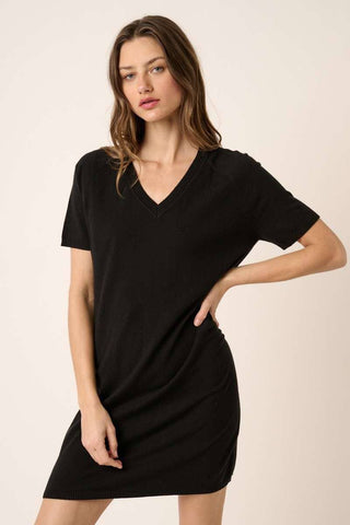 V NECK SWEATER DRESS