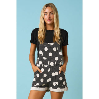 GAME DAY POLKA DOT ROMPER BIB OVERALLS