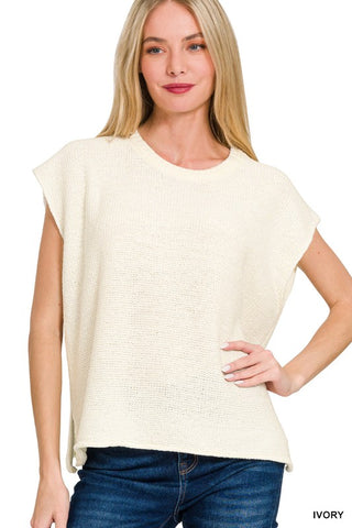 The Avery Oversized Side-Slit Sweater Vest