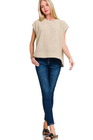 The Avery Oversized Side-Slit Sweater Vest
