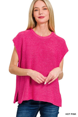 The Avery Oversized Side-Slit Sweater Vest
