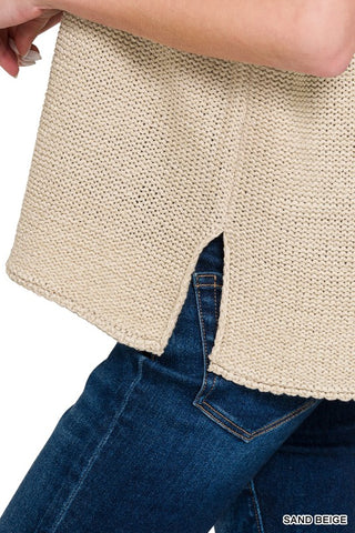 The Avery Oversized Side-Slit Sweater Vest