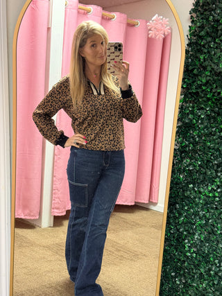 Leopard Quarter Zip Top & Skort