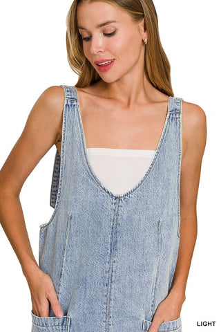 Vintage-Vibe Light Wash Denim Mini Dress