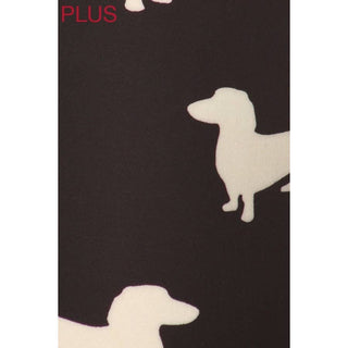 Plus Size Buttery Soft Dachshund Print Bike Shorts (1X-3X)