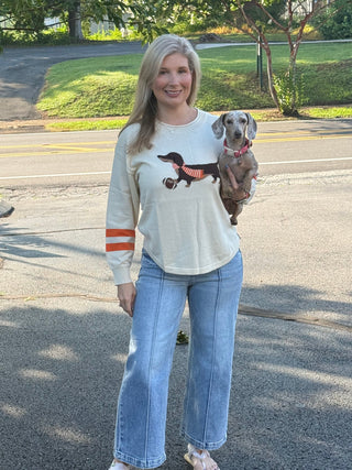 Tennessee Game Day Dachshund Graphic Knit Sweater